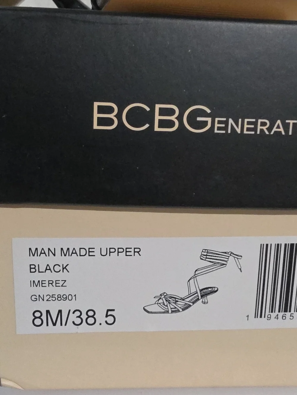 BCBGeneration Merez Black Strappy Knot Mule Heels